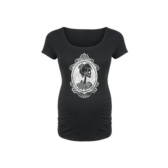 Bloom Maternity - Victorian Skeleton Cameo Lady - Maternity Scoop Neck T-Shirt