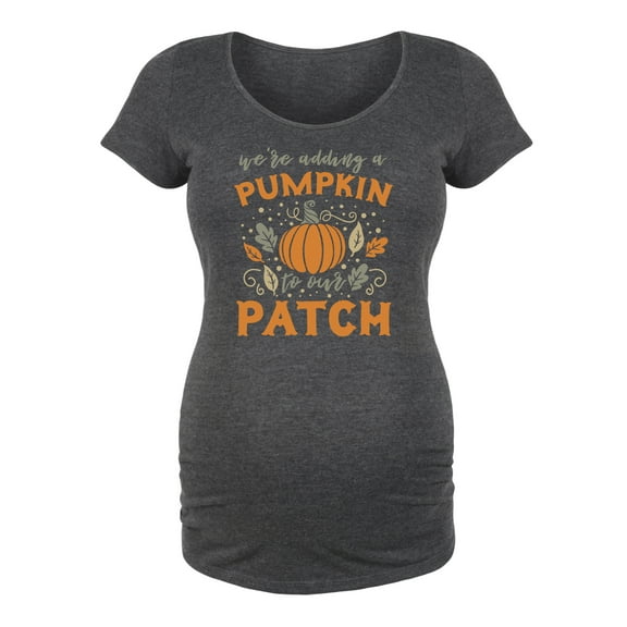 Bloom Maternity - We're Adding A Pumpkin To Our Patch - Maternity Scoop Neck T-Shirt