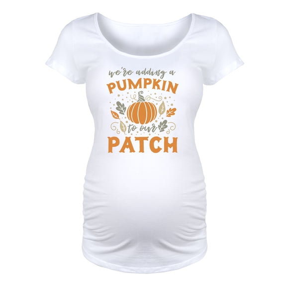 Bloom Maternity - We're Adding A Pumpkin To Our Patch - Maternity Scoop Neck T-Shirt
