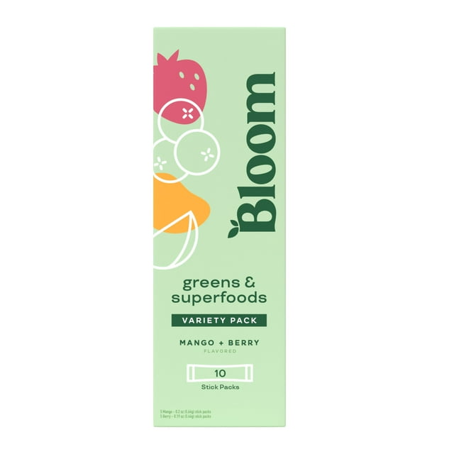 Bloom Nutrition GlutenFree Greens & Superfoods Flavor Mix Powder