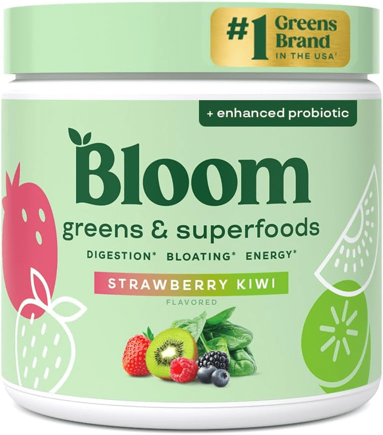 Bloom Nutrition Greens & Superfoods Powder, Strawberry Kiwi, 25 Servings