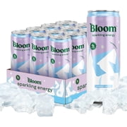 Bloom Nutrition Sparkling Energy Drink, Glacier Crush, 12 fl oz Cans, 12 Pack