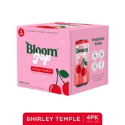 Bloom Nutrition Pop Shirley Temple Prebiotic Soda, 12 fl oz, 4 Pack Cans