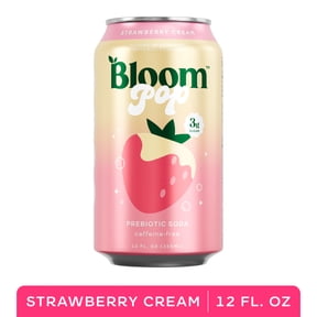 Bloom Nutrition Pop Prebiotic Soda, Strawberries & Cream, 12 fl oz Can
