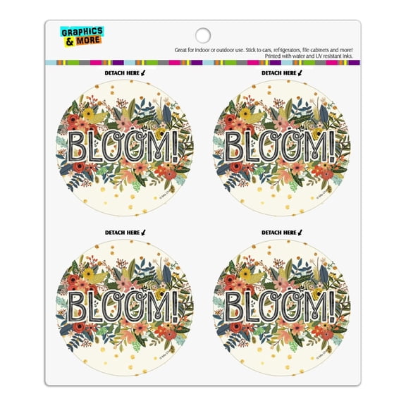 Bloom Pretty Flowers Spring Refrigerator Fridge Locker Vinyl Circle Magnet Set