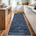 thumbnail image 1 of Bloom Rugs Washable Non-Slip 12 ft Runner - Blue Striped Runner for Entryway, Hallway, Bathroom, and Kitchen - Exact size: 2.5' x 12', 1 of 10