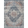thumbnail image 1 of Bloom Rugs Washable Non-Slip 12 ft Runner - Terracotta / Teal Traditional Oriental Runner for Entryway, Hallway, Bathroom, and Kitchen - Exact size: 2'6" x 12', 1 of 10