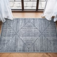 thumbnail image 1 of Bloom Rugs Washable Non-Slip 3' x 5' Rug - Blue / Ivory Striped Area Rug for Living Room, Bedroom, Dining Room, and Kitchen - Exact size: 3' x 5', 1 of 10