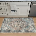thumbnail image 1 of Bloom Rugs Washable Non-Slip 3x5 Rug - Blue Green / Tangerine Traditional Oriental Area Rug for Living Room, Bedroom, Dining Room, and Kitchen - Exact size: 3' x 5', 1 of 9
