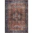 thumbnail image 1 of Bloom Rugs Washable Non-Slip 4' x 6' Rug - Terracotta / Blue Traditional Oriental Area Rug for Living Room, Bedroom, Dining Room, and Kitchen - Exact size: 4' x 6', 1 of 8