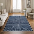 thumbnail image 1 of Bloom Rugs Washable Non-Slip 5' x 7' Rug - Blue Striped Area Rug for Living Room, Bedroom, Dining Room, and Kitchen - Exact size: 5' x 7', 1 of 9