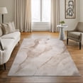 thumbnail image 1 of Bloom Rugs Washable Non-Slip 5x7 Rug - Ivory / Gold Modern Abstract Area Rug for Living Room, Bedroom, Dining Room, and Kitchen - Exact size: 5' x 7', 1 of 9
