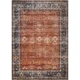 thumbnail image 1 of Bloom Rugs Washable Non-Slip 6' x 9' Rug - Orange/Teal Blue Traditional Bordered Area Rug for Living Room, Bedroom, Dining Room, and Kitchen - Exact size: 6' x 9', 1 of 9