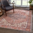 thumbnail image 1 of Bloom Rugs Washable Non-Slip 6' x 9' Rug - Red / Orange / Beige Traditional Oriental Area Rug for Living Room, Bedroom, Dining Room, and Kitchen - Exact size: 6' x 9', 1 of 9