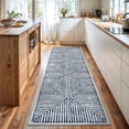 thumbnail image 1 of Bloom Rugs Washable Non-Slip 7 ft Runner - Blue / Ivory Striped Runner for Entryway, Hallway, Bathroom, and Kitchen - Exact size: 2.5' x 7', 1 of 10