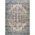 thumbnail image 1 of Bloom Rugs Washable Non-Slip 7 ft Runner - Terracotta / Blue Traditional Oriental Runner for Entryway, Hallway, Bathroom, and Kitchen - Exact size: 2'6" x 7', 1 of 10