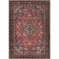 thumbnail image 1 of Bloom Rugs Washable Non-Slip 8' x 10' Rug - Red/Teal Blue/Yellow Traditional Medallion Area Rug for Living Room, Bedroom, Dining Room, and Kitchen - Exact size: 8' x 10', 1 of 9