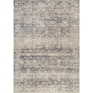 Bloom Rugs Washable Non-Slip 8x10 Rug - Beige Brown / Teal Traditional Oriental Area Rug for Living Room, Bedroom, Dining Room, and Kitchen - Exact size: 8' x 10'