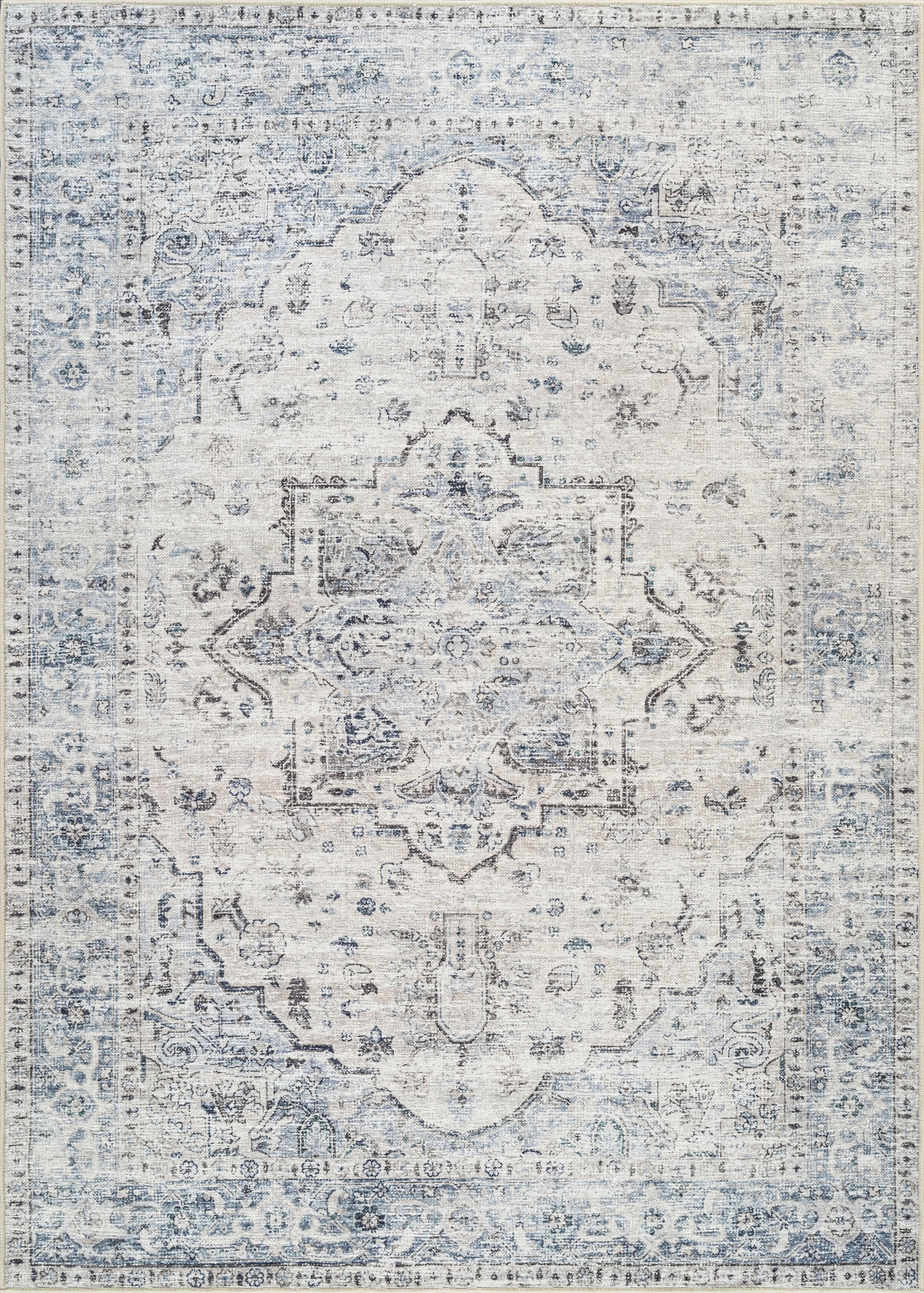 Bloom Rugs, Washable 8' x 10' Area Rug, Blue, Non-Slip - Walmart.com