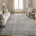 thumbnail image 1 of Bloom Rugs Washable Non-Slip 9' x 12' Rug - Brown Striped Area Rug for Living Room, Bedroom, Dining Room, and Kitchen - Exact size: 9' x 12', 1 of 10
