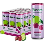 Bloom Nutrition Sparkling Energy Drink, Cherry Lime, 12 fl oz, 12 Pack