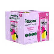 Bloom Nutrition Sparkling Energy Drink, Raspberry Lemon, 12 fl oz Cans, 6 Pack