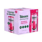Bloom Nutrition Sparkling Energy Drink, Strawberry Watermelon, 12 fl oz Cans, 6 Pack