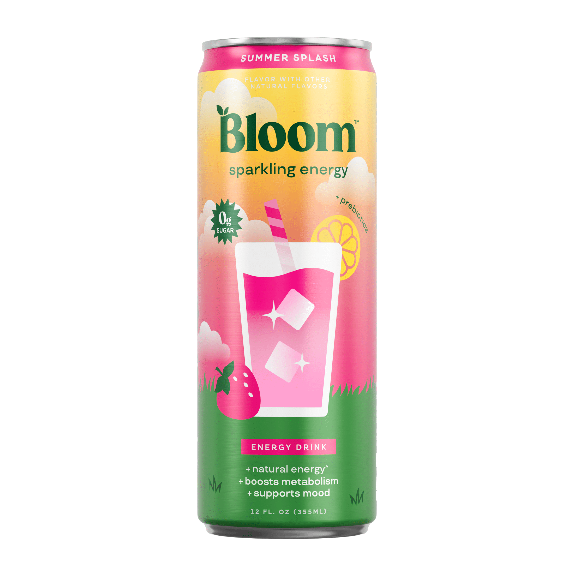 Bloom Sparkling Energy Drink, Summer Splash, 12 fl oz Single Can