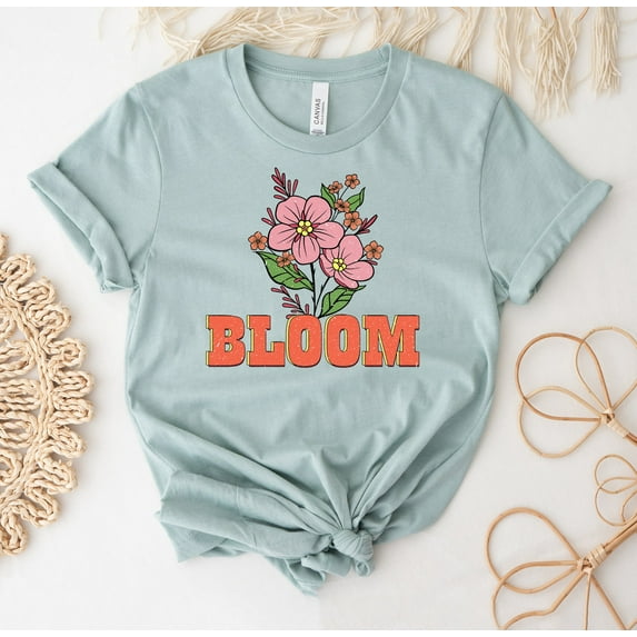 Bloom T-shirt Inspiration Shirt Funny Cute Boho Floral Vintage Lover Shirts Live Life In Full Retro Butterfly Positive Saying Sunflower