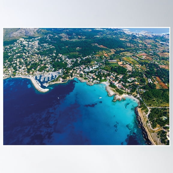 Bloom Theory Aerial View Of Mallorca Poster Wall Art, Modern Wall Decor, 8x12 UNFRAMED