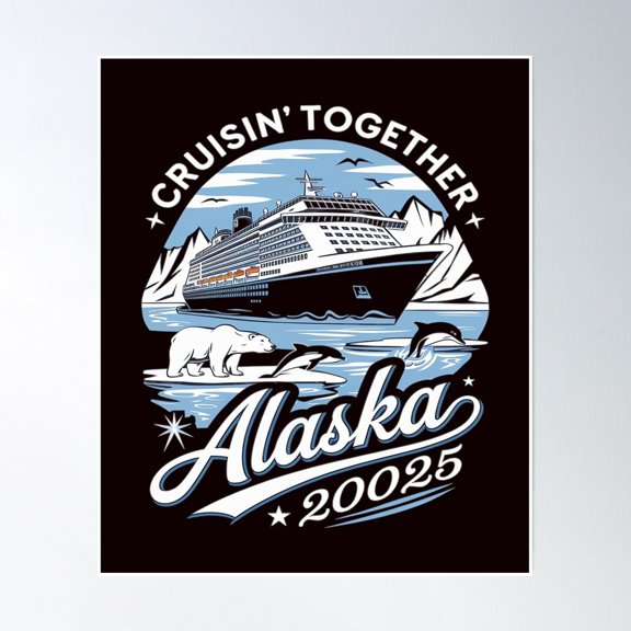 Bloom Theory Alaska Cruise 2025 Family Summer Vacation Travel Matching Poster Wall Art, Modern Wall Decor, 12x18 UNFRAMED