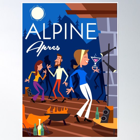 Bloom Theory Alpine Apres Poster Wall Art, Modern Wall Decor, 8x12 UNFRAMED