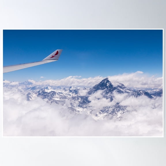 Bloom Theory Andes Mountain Range Airplane Flight Photo Poster Wall Art, Modern Wall Decor, 16x24 UNFRAMED