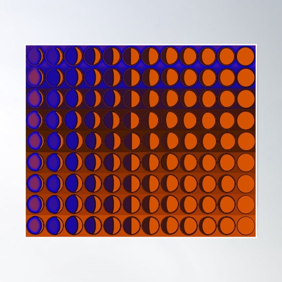 Bloom Theory Celestial Moon Phases Poster Wall Art, Modern Wall Decor, 12x18 UNFRAMED