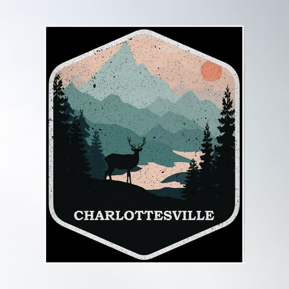 Bloom Theory Charlottesville Virginia Va Mountains Hiking Souvenir Retro Poster Wall Art, Modern Wall Decor, 24x36 UNFRAMED