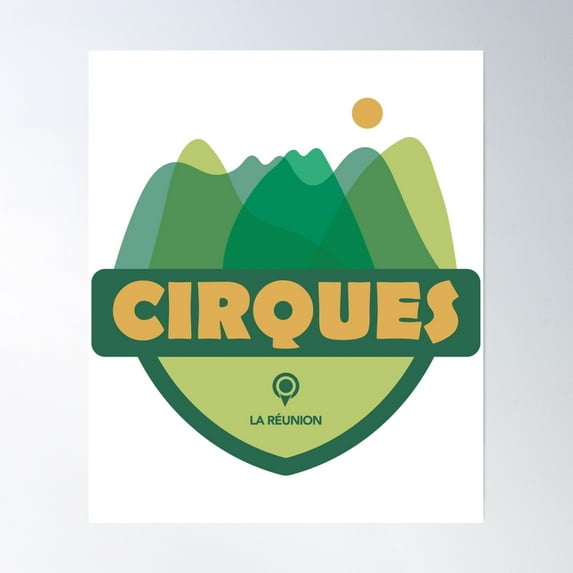 Bloom Theory Cirques - La Reunion Poster Wall Art, Modern Wall Decor, 8x12 UNFRAMED
