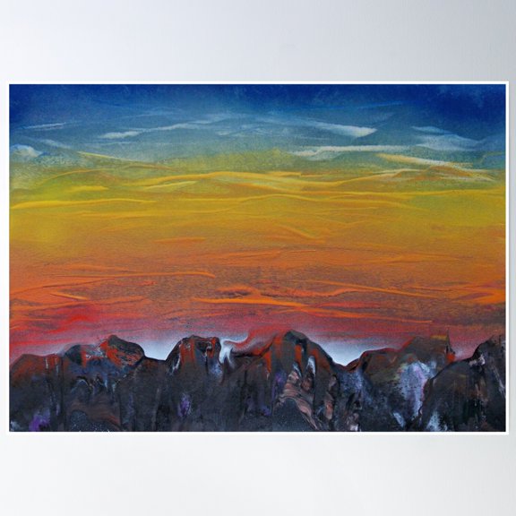 Bloom Theory Cold Mist Arising At Sunset Poster Wall Art, Modern Wall Decor, 12x18 UNFRAMED