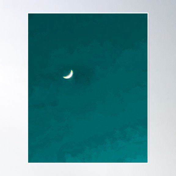 Bloom Theory Eco Moon Poster Wall Art, Modern Wall Decor, 8x12 UNFRAMED