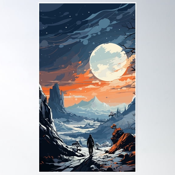 Bloom Theory Exploring Space Poster Wall Art, Modern Wall Decor, 12x18 UNFRAMED