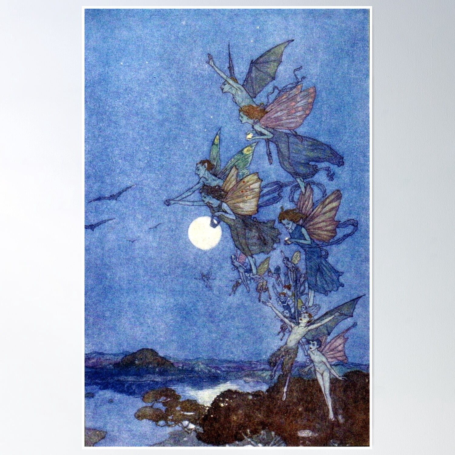 Bloom Theory Fairies In The Moonlight - Edmund Dulac Poster Wall Art ...