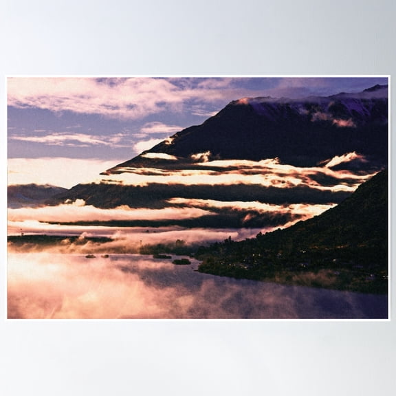 Bloom Theory Fire Mountain Poster Wall Art, Modern Wall Decor, 8x12 UNFRAMED
