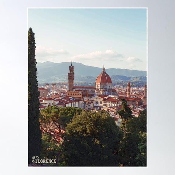 Bloom Theory Florence Italy City Poster Wall Art, Modern Wall Decor, 8x12 UNFRAMED