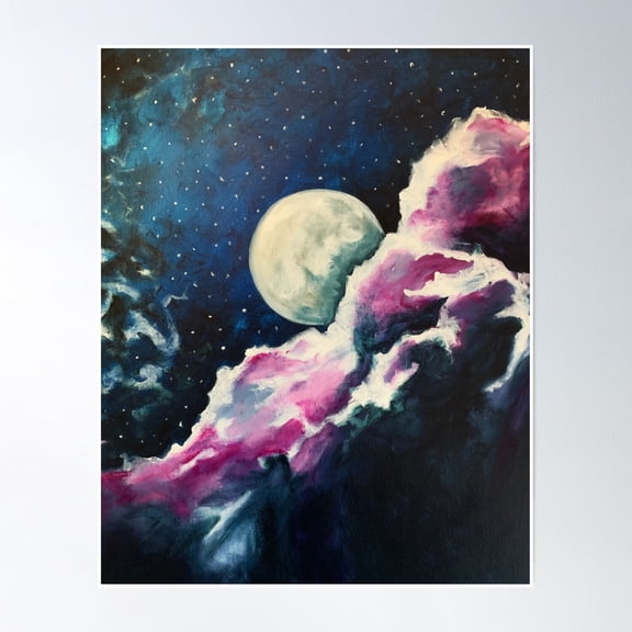 Bloom Theory Full Moon Image Poster Wall Art, Modern Wall Decor, 8x12 UNFRAMED