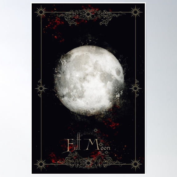 Bloom Theory Full Moon Poster Wall Art, Modern Wall Decor, 24x36 UNFRAMED