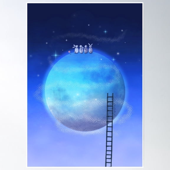 Bloom Theory Full Moon Poster Wall Art, Modern Wall Decor, 24x36 UNFRAMED