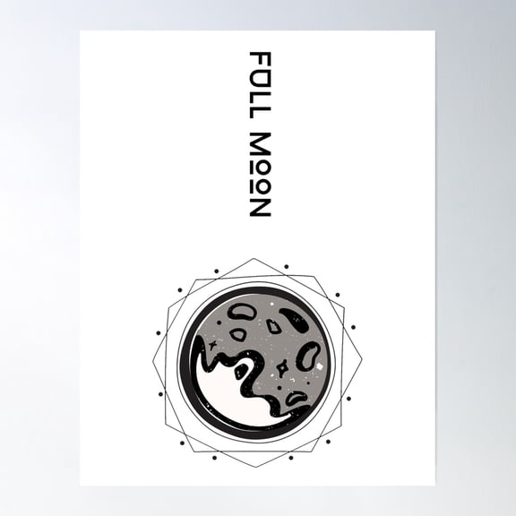 Bloom Theory Full Moon... Poster Wall Art, Modern Wall Decor, 8x12 UNFRAMED