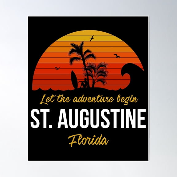 Bloom Theory Fun St. Augustine Florida Beach Vacation Adventure Design Poster Wall Art, Modern Wall Decor, 8x12 UNFRAMED