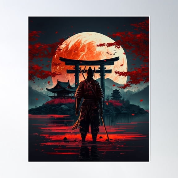 Bloom Theory Ghost Of Tsushima Ninja Poster Wall Art, Modern Wall Decor, 16x24 UNFRAMED