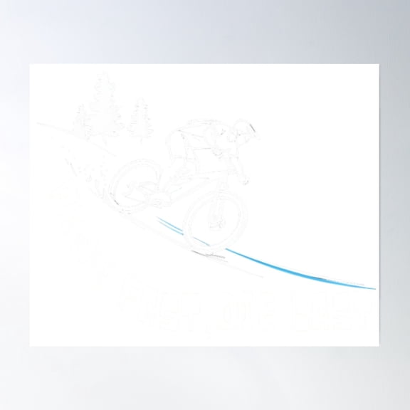 Bloom Theory Gravity Rebel Downhill Mtb Rider Sketch Poster Wall Art, Modern Wall Decor, 8x12 UNFRAMED