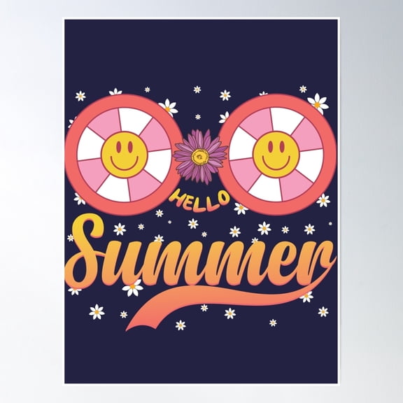 Bloom Theory Hello Summer Poster Wall Art, Modern Wall Decor, 8x12 UNFRAMED